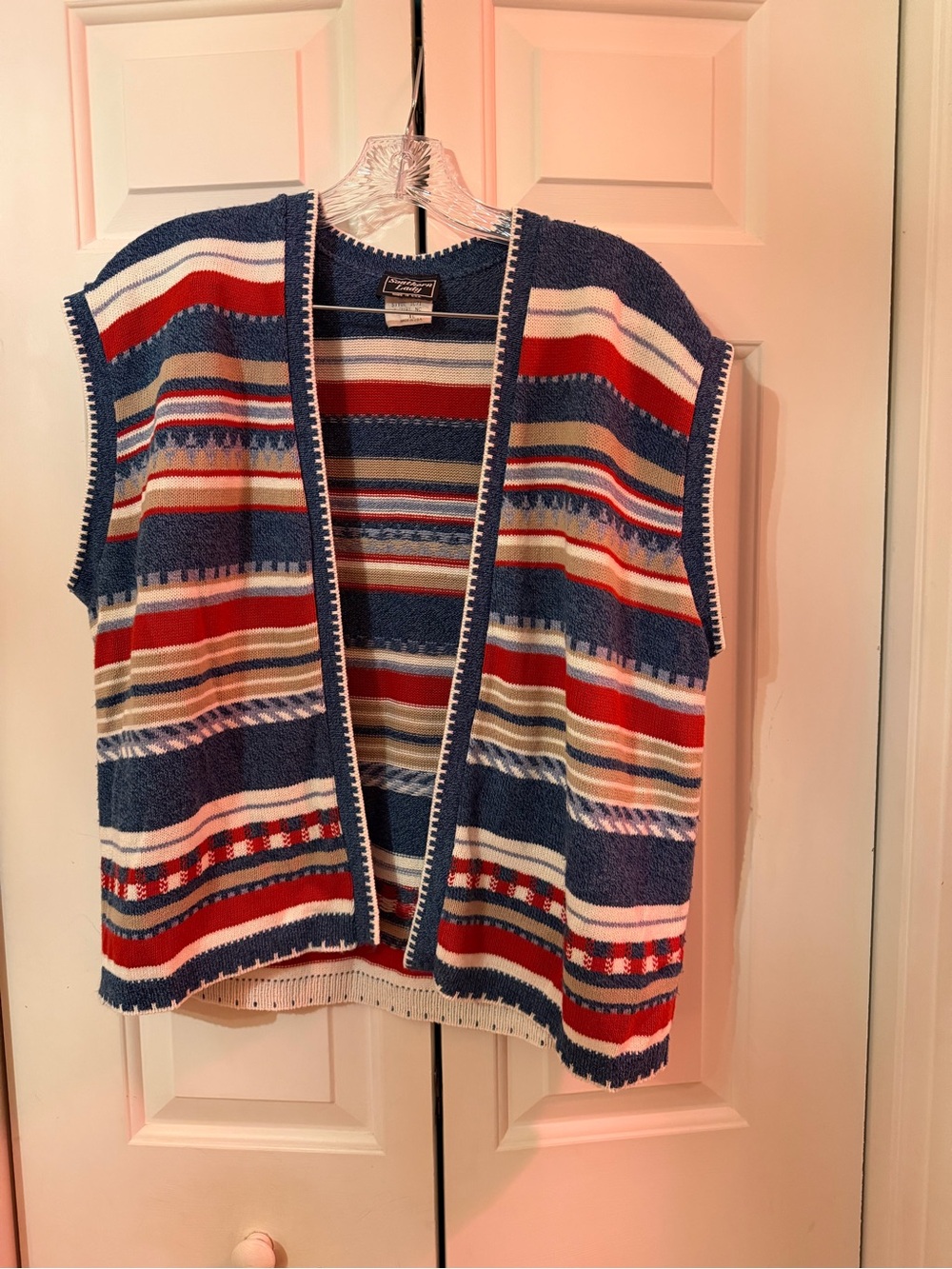 Vintage Southern Lady Striped Knit Sweater Vest